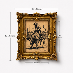 Scribble Cowboy #1 - Tay Harlan Original Artwork - with measurements 8 by 10 inches